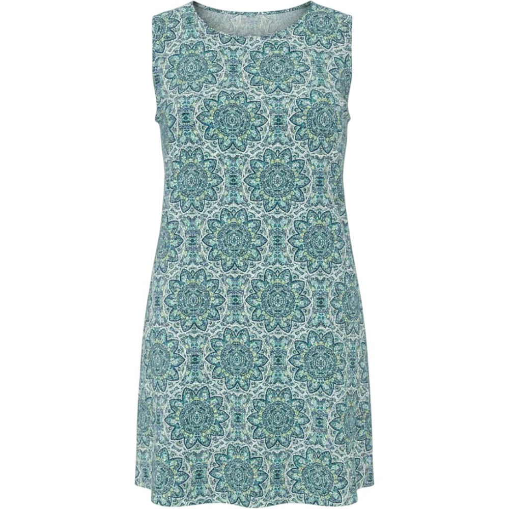 Faded Glory Women XL Sleeveless Shift Dress Lime Apple Print Medallion FLWT2557P